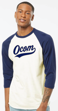 Load image into Gallery viewer, OCOM Unisex Fine Jersey Raglan T-Shirt