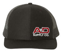 Load image into Gallery viewer, A&D Supply Snapback Trucker Cap with Logo on Front Left Panel