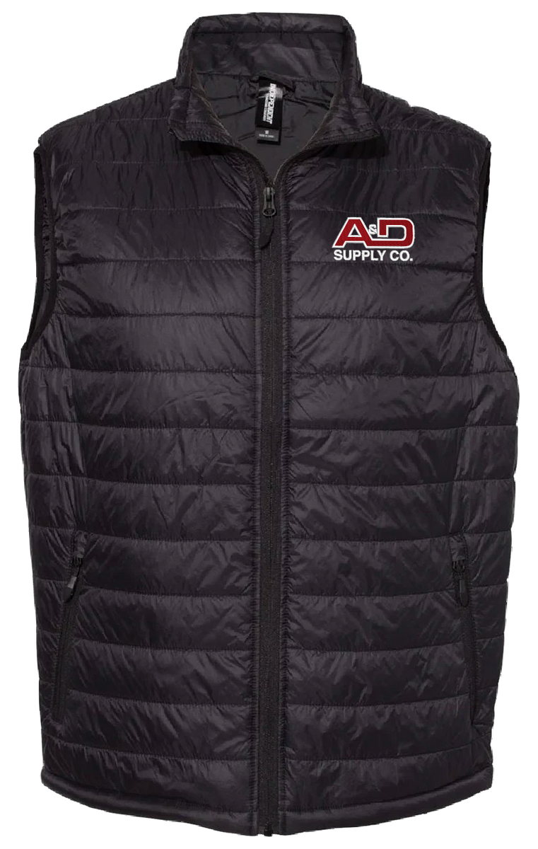 A&D Supply Men's Puffer Vest Boost Your OK Biz