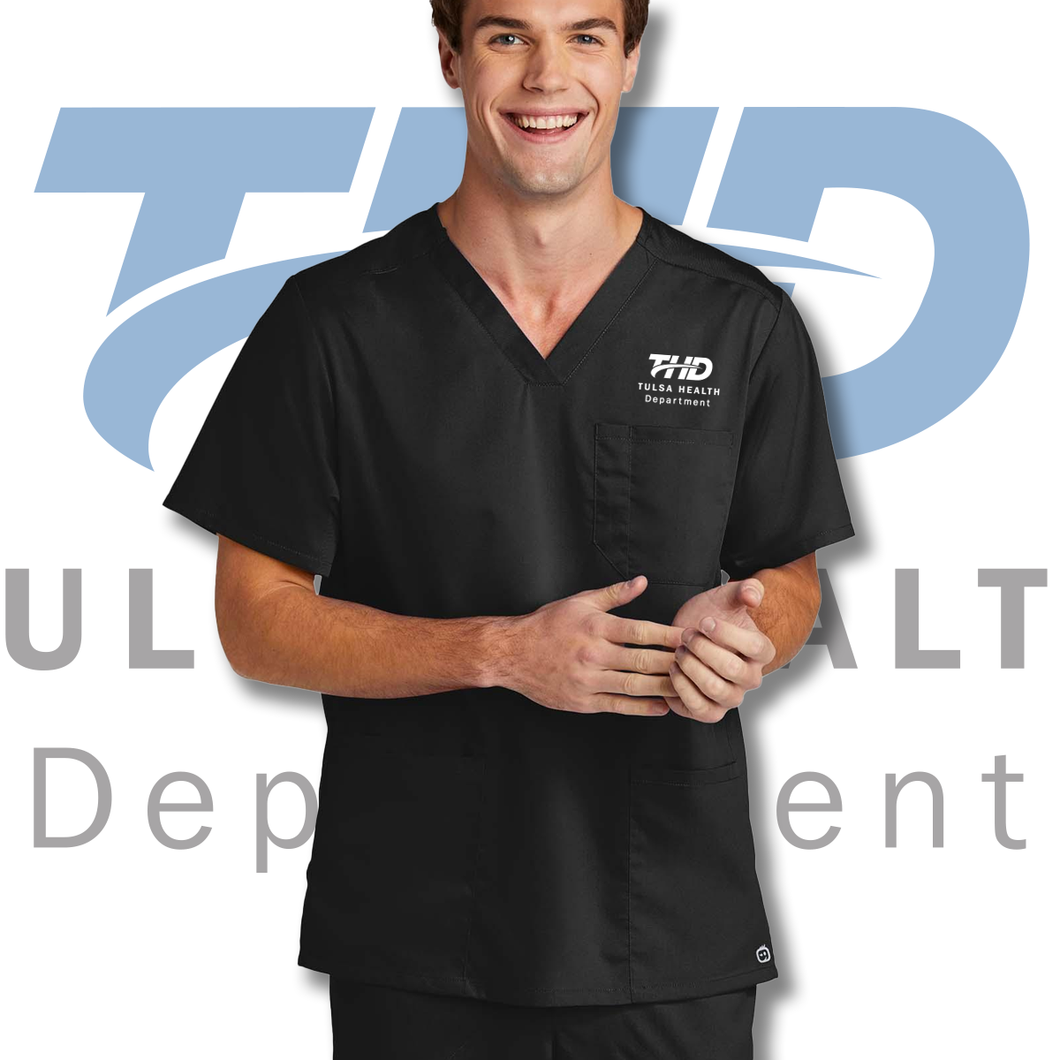 Tulsa Health Dept Wink® Men's Premiere Flex™ V-Neck Top