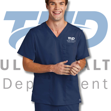 Load image into Gallery viewer, Tulsa Health Dept Wink® Men&#39;s Premiere Flex™ V-Neck Top
