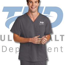 Load image into Gallery viewer, Tulsa Health Dept Wink® Men&#39;s Premiere Flex™ V-Neck Top
