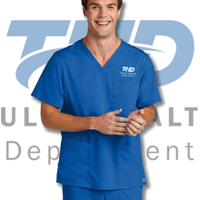 Load image into Gallery viewer, Tulsa Health Dept Wink® Men&#39;s Premiere Flex™ V-Neck Top
