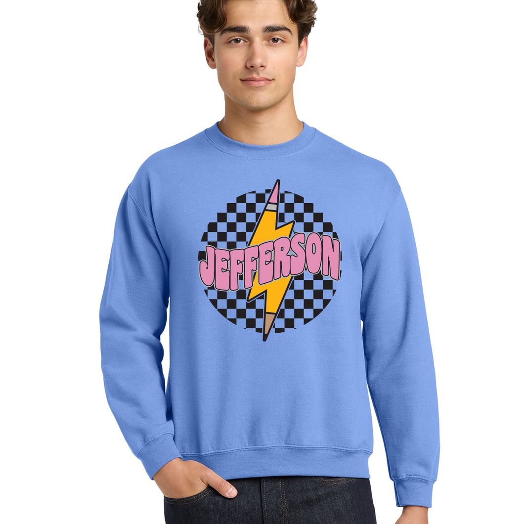 Jefferson Dragons Lightning Pencil Crewneck