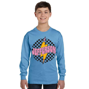 Jefferson Dragons Youth Lightning Pencil Long Sleeve T