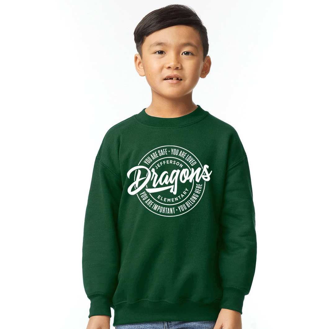 Jefferson Dragons Youth Back To School Crewneck