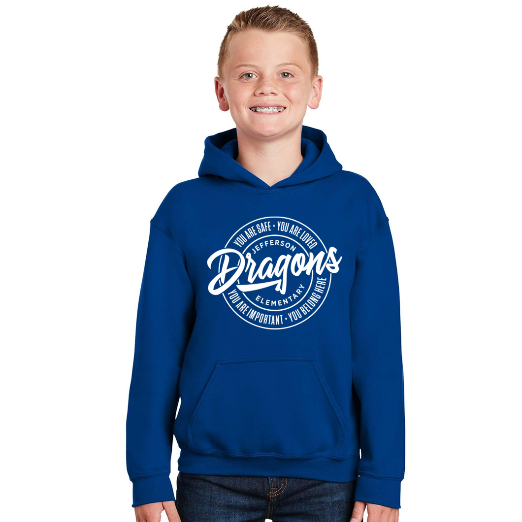 Jefferson Dragons Youth Back To School Hooded Sweatshirt