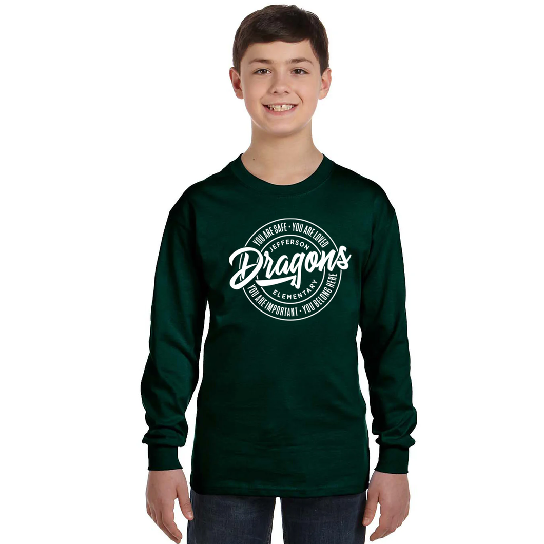 Jefferson Dragons Youth Back to School Long Sleeve T