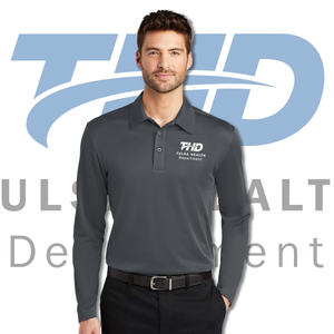 Tulsa Health Dept Port Authority® Silk Touch™ Performance Long Sleeve Polo