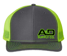 Load image into Gallery viewer, A&amp;D Supply Snapback Trucker Cap with Logo on Front Left Panel
