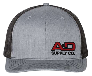 A&D Supply Snapback Trucker Cap with Logo on Front Left Panel