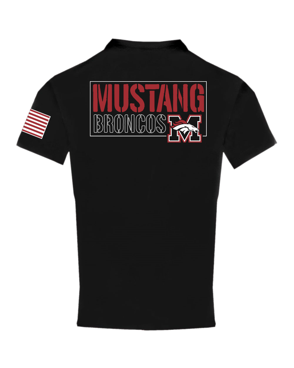 Youth Mustang Broncos Rectangle Back Badger Youth Compression T Shirt