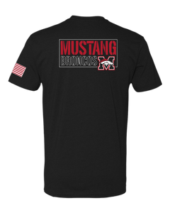 Mustang Broncos Rectangle Back Next Level T Shirt