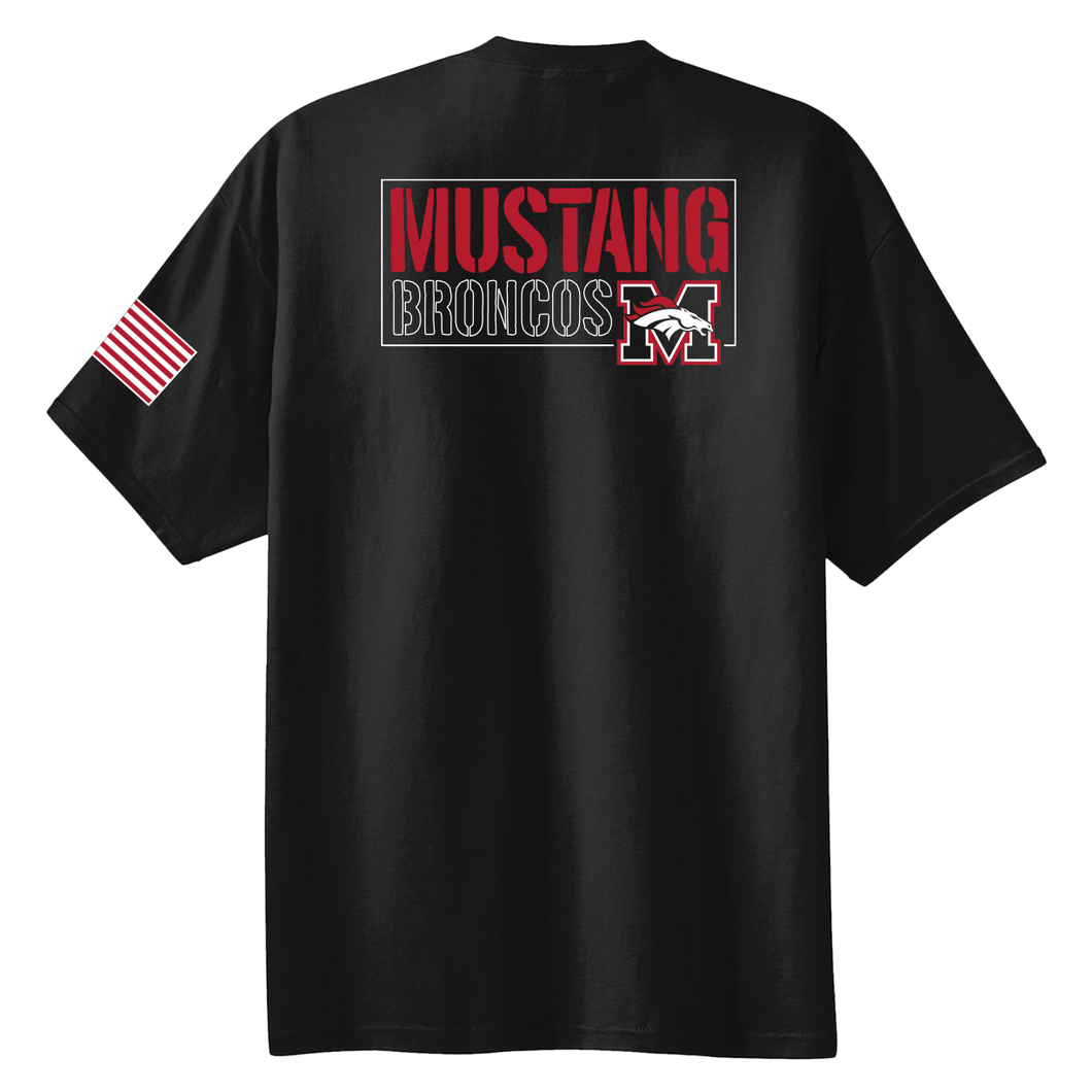 Mustang Broncos Rectangle Back Tall Essential T Shirt