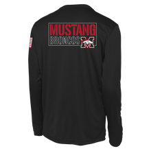 Load image into Gallery viewer, Mustang Broncos Rectangle Back LS Competitor Tee
