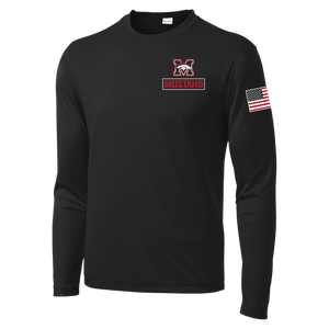 Mustang Broncos Rectangle Back LS Competitor Tee