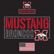 Load image into Gallery viewer, Mustang Broncos Rectangle Back Next Level T Shirt
