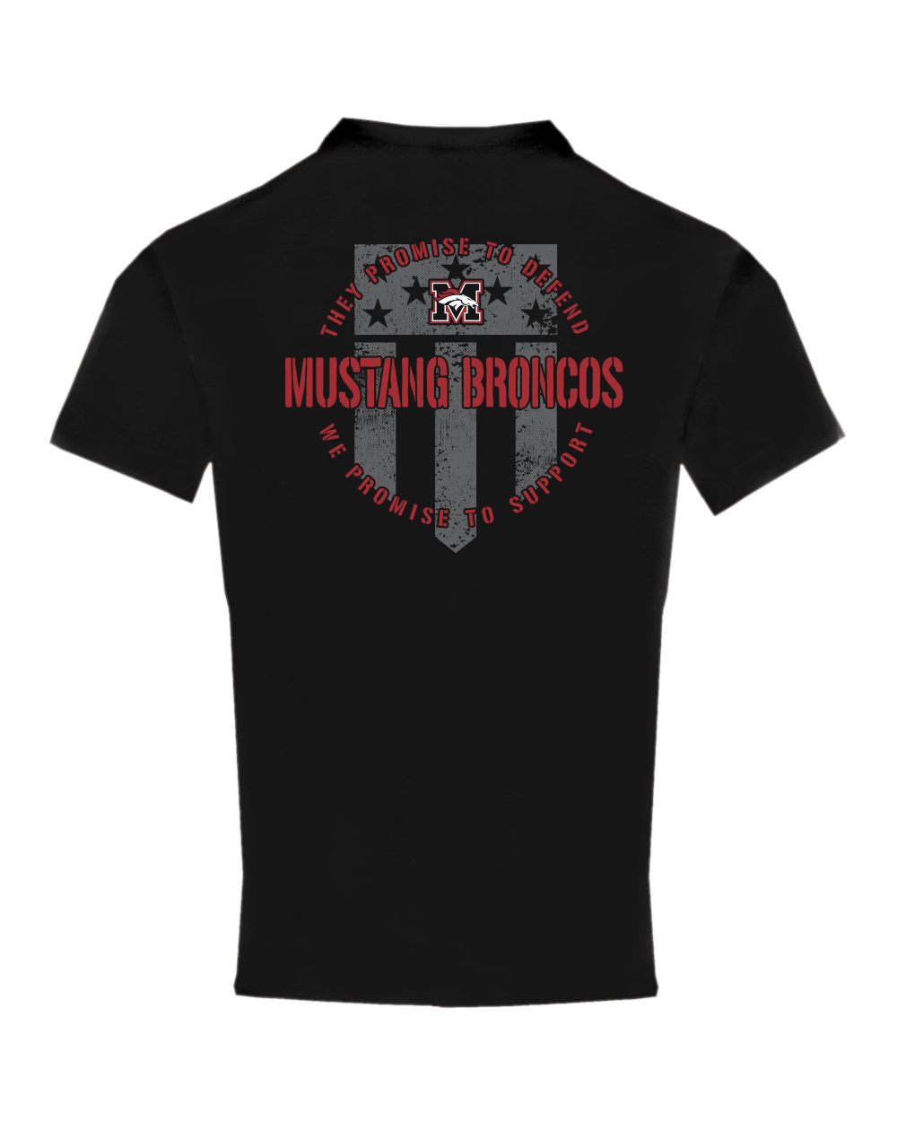 Mustang Broncos Shield Back Badger Compression T Shirt