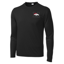 Load image into Gallery viewer, Youth Mustang Broncos Shield Back Youth LS Competitor Tee

