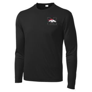 Youth Mustang Broncos Shield Back Youth LS Competitor Tee